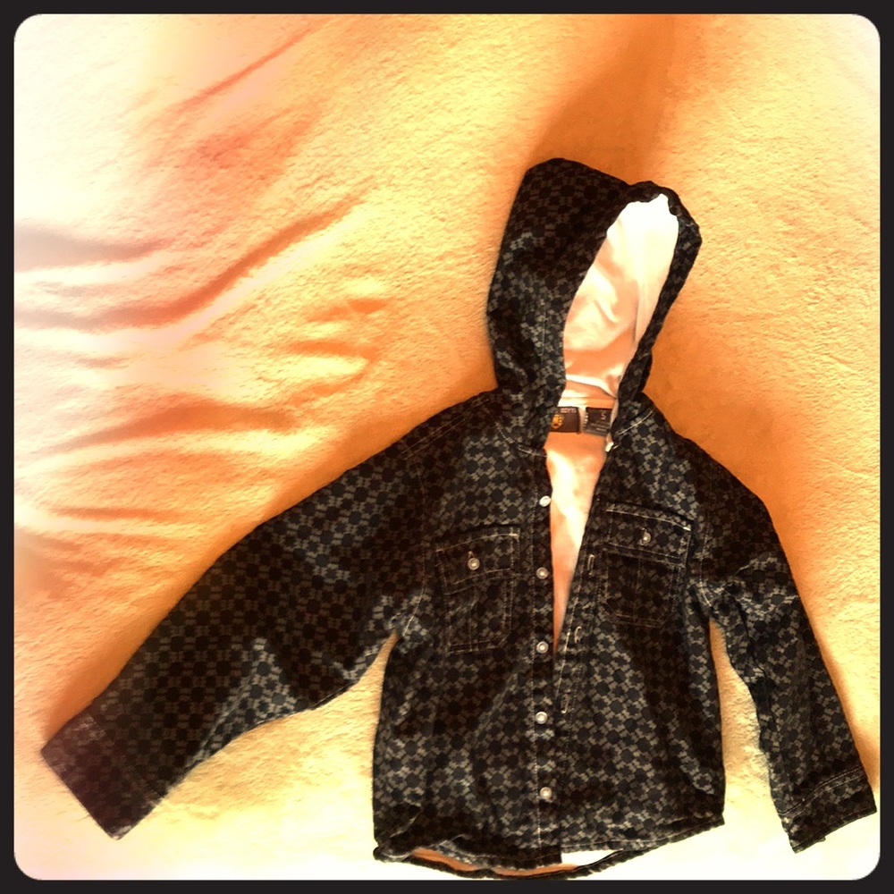 Boys size 5 double layer jacket with hoodie